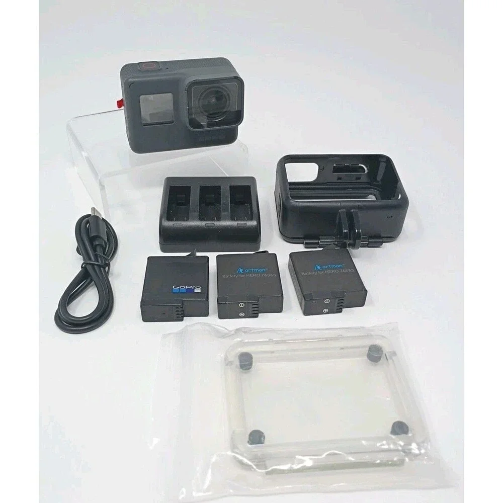 GoPro HERO6 Black Bundle with 3 Batteries , Charger and Camera housing case